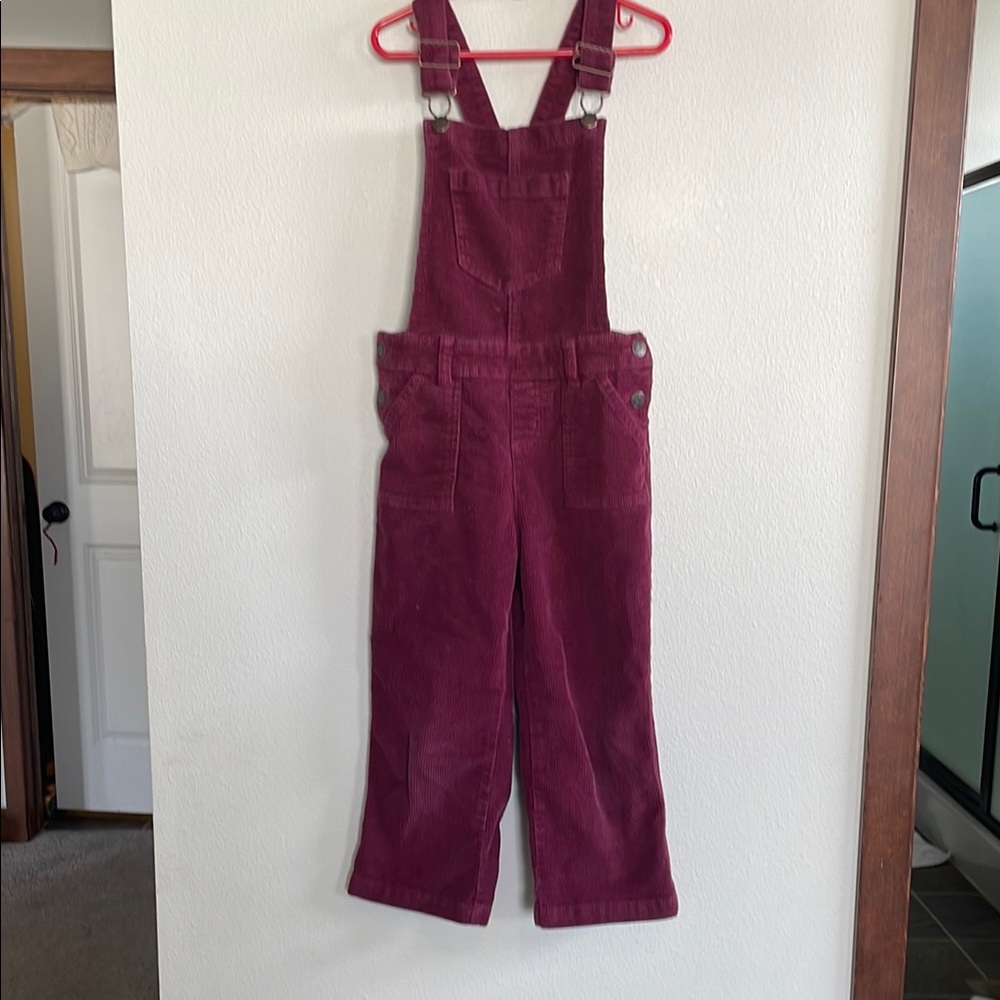 Girls 6x Burgundy Corduroy Overalls